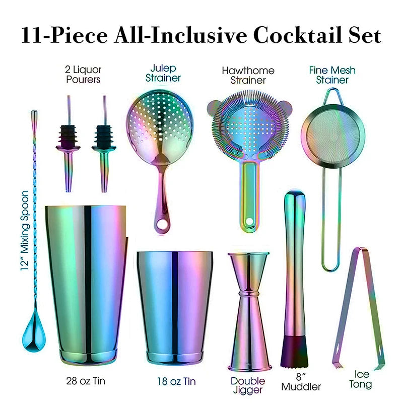 Cocktail Shaker Bar Set - 11 Piece Set