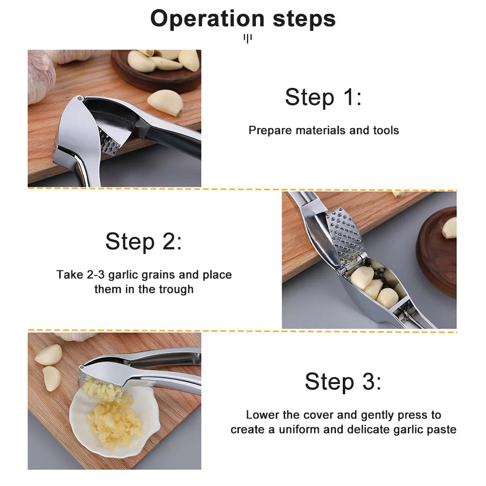 Ergonomic Handheld Garlic Press