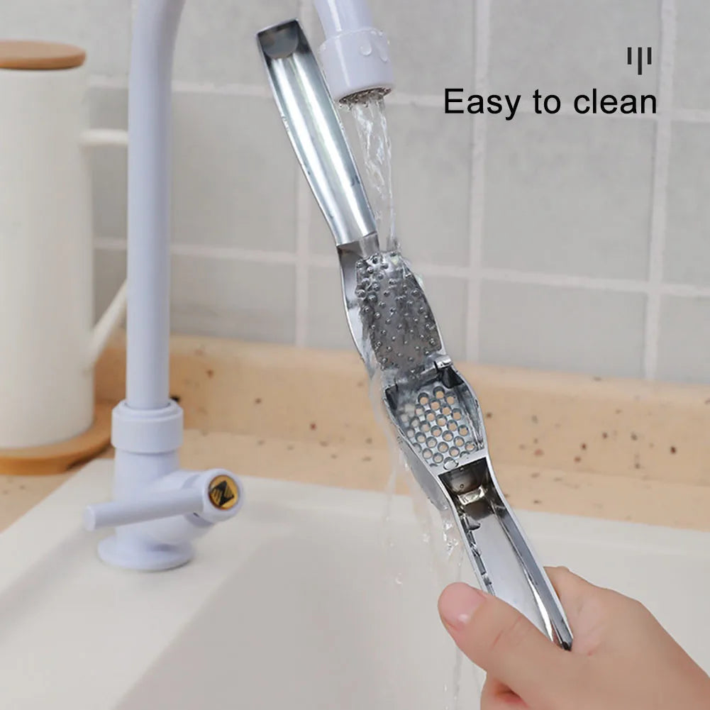 Ergonomic Handheld Garlic Press
