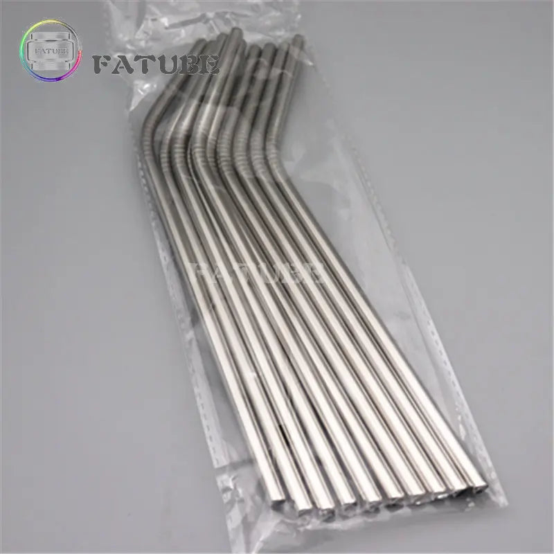 Fatube Stainless Steel Straws - 10 Piece Set