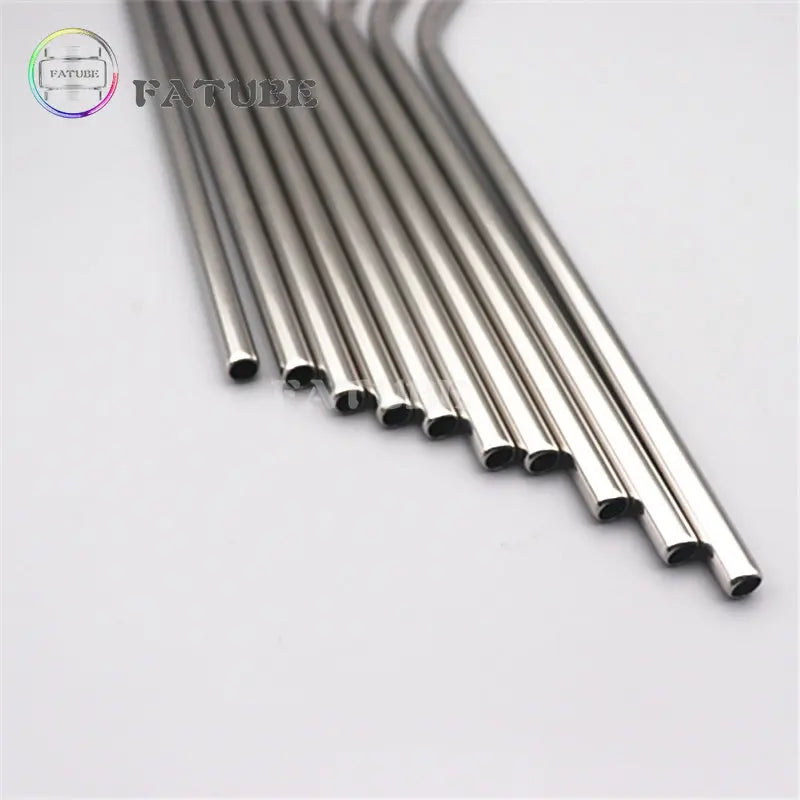 Fatube Stainless Steel Straws - 10 Piece Set